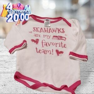 Seattle Seahawks NFL onesie size 3-6 months pink and white sparkles.